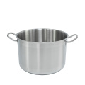 Stainless steel saucepan with lid and bottom